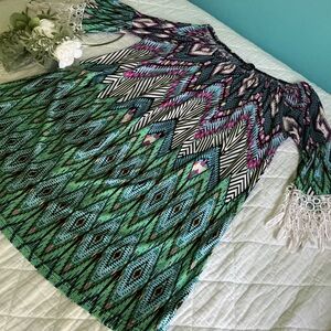 WinWin Boho Hippie Flare Sleeve Tunic